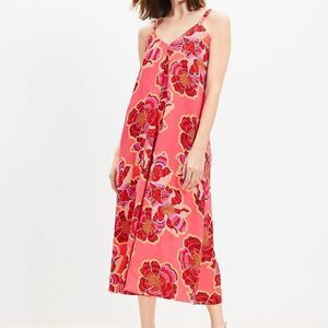 LOFT | Dresses | Loft Poplin Bubble Mixed Media Midi Dress | Poshmark